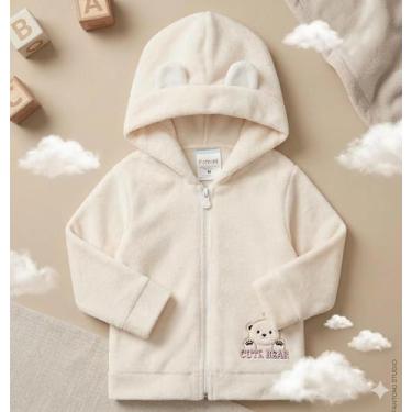 Imagem de Casaquinho para Bebê Menina com Capuz Orelhinha Fleece Tamanho:PCor:cr
