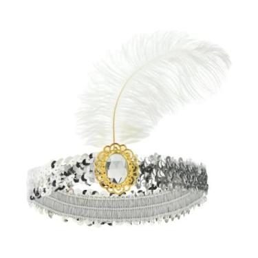 Imagem de Tiara De Penas Estilo Gatsby Dos Anos 1920 Para Mulheres, Acessório Pa