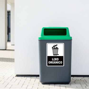 Imagem de Adesivo de Sinalização Lixo Orgânico Coleta Seletiva Vinil Automotivo 20x15cm Teu Adesivo