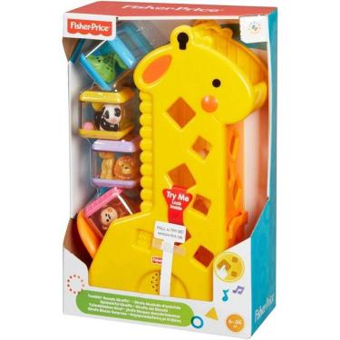 Imagem de Brinquedo Interativo Girafa com Blocos Fisher-Price Infantil com Sons e Músicas Mattel