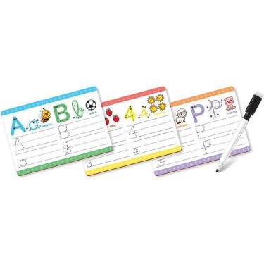 Imagem de Brinquedo Pedagógico Caderno de Caligrafia Mundo Curioso Apagável com 18 Cartelas GGB Plast