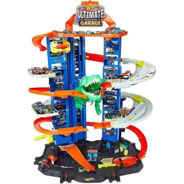 Imagem de Pista de Brinquedo Hot Wheels City Ultimate Garage Robo T-Rex 90cm com Elevador e 2 Carros Mattel