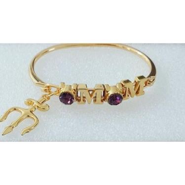 Imagem de Bracelete 18K Maria Mulambo Roxo Tridente Umbanda Candomblé