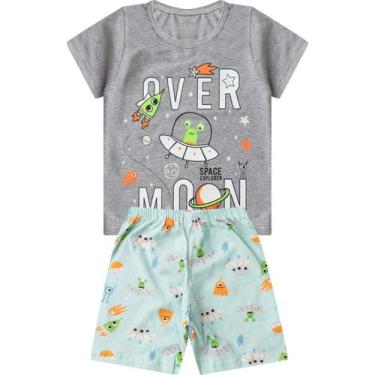 Imagem de Pijama Infantil Masculino Brilha No Escuro Kappes Cinza, 2, Cinza