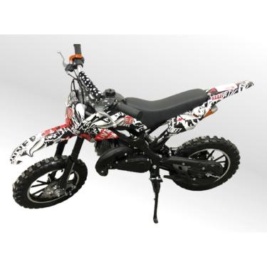 Imagem de Mini Moto Cross Trilha 49cc PARTIDA ELÉTRICA BZ Preta Radical Gasolina com Óleo 2-Tempos BARZI MOTORS