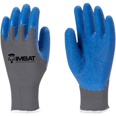 Imagem de Luva de Proteção LV-A-BLAZ-8 Revestimento em Látex Natural Punho Tricotado Dorso Ventilado Azul Imbat