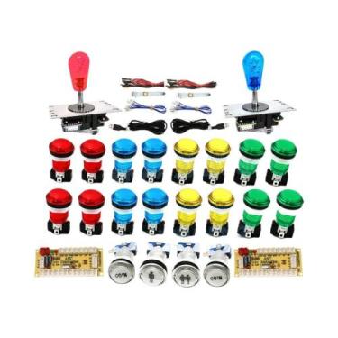 Imagem de Kit De Arcade LED Estilo Americano Para PC Raspberry Pi Com Cabo Encod