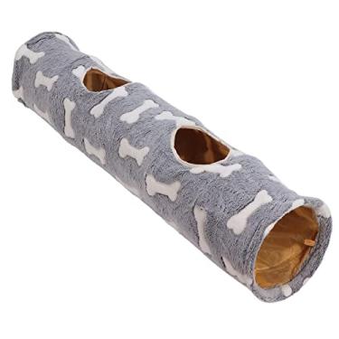 Imagem de Tubo túnel para gatos, adorável brinquedo de pelúcia resistente a arranhões para gatos