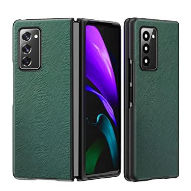 Imagem de Capa para Samsung Galaxy Z Fold 3, capa carteira de couro com suporte para caneta S e suporte, capa flip de couro PU premium, verde