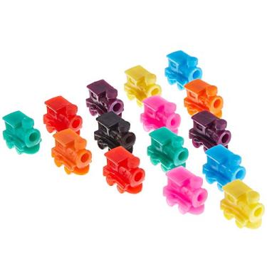 Imagem de 18 peças Domino Train Mexican Markers Train Dominoes Acessórios para acessórios Dominoes Mexicanos, cores sortidas