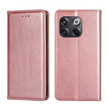 Imagem de YUNCHAO Caixa de telefone Para OnePlus 10t Gloss Oil Color Solid Color Leather Case de telefone capa para celular