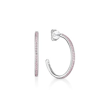 Imagem de Argola Gloss com Zircônia Rosa 27mm Jolie Monte Carlo