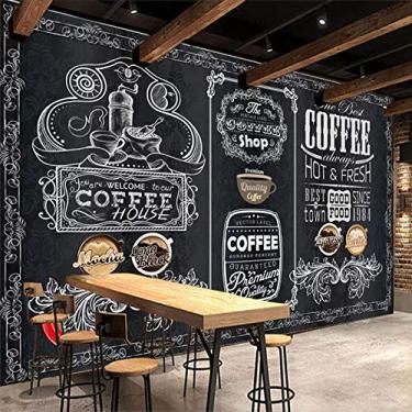 Imagem de Papel de parede personalizado 3D retro nostalgia pintado à mão lousa café fundo restaurante decoração de parede papel de parede afresco 430 cm (L)×300 cm (A)