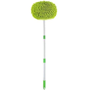 Imagem de sillervan lavagem carro, microfibra chenille lavagem carro dobrável ferramenta limpeza cabo longo para lavar carro caminhão RV encantador
