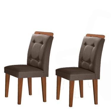 Imagem de Conjunto com 2 Cadeiras Imperatriz Veludo Marrom Rufato