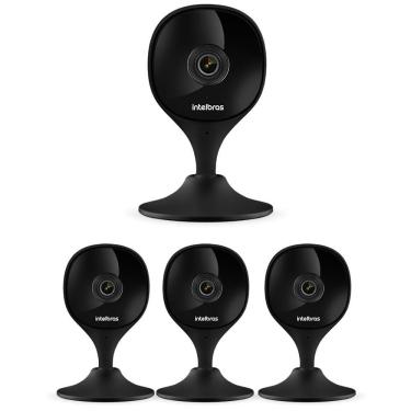 Imagem de Kit 4 Câmeras Wi-Fi Inteligente Com Alarme e Armazenamento em Nuvem iMX C Black Intelbras
