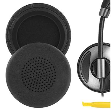 Imagem de Geekria Almofadas auriculares de substituição QuickFit para fones de ouvido Plantronics Blackwire C510 C520 C710 C720, peças de reparo (preto)