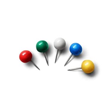 Imagem de Onda Alfinete para Mapa Cabeça Redonda Multicolorido Moderno Caixa com 50 Unidades