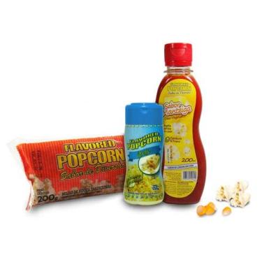 Imagem de Popcorn Premium 200g milho + Óleo Sabor Manteiga + Tempero Popcorn Queijo