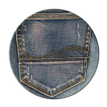 Imagem de Bolso jeans jeans forro de caubói, placa têxtil decorativa de porcelana salver louças de jantar