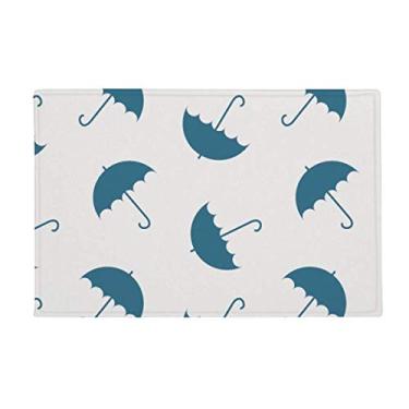 Imagem de DIYthinker Tapete antiderrapante para porta de banheiro Blue Umbrella Weather Rain Cloud Ground