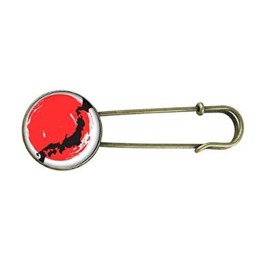 Imagem de Mapa preto abstrato japonês Art Deco presente moderno broche de metal retrô joias