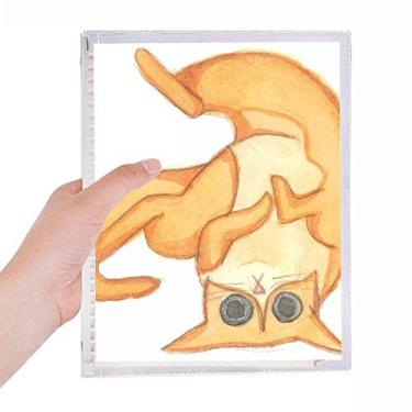 Imagem de Caderno de aquarela com pintura de gato laranja Miaoji diário de folhas soltas recarregável
