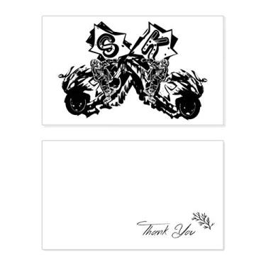 Imagem de Black Motorcycle Rider padrão de motocicleta, cartão de agradecimento, papel de aniversário, agradecimento de casamento