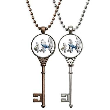 Imagem de OFFbb-USA Crural Esqueleto Marinho Chaveiro Colar Pingente Joias Decoração Casal