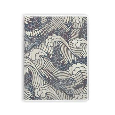 Imagem de China Blue Dragon Wave Line Painting Repeat Notebook Gum Cover Diary Soft Cover