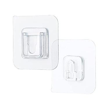 Imagem de CASAS ALMEIDAS Ganchos Adesivos Suporte Organizador Dupla-Face Extra Forte. Kit 4 Pares