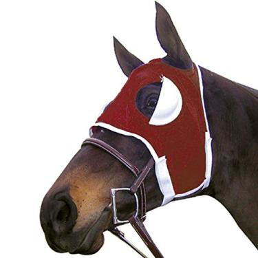Imagem de Intrepid International Máscara de cavalo – Máscara piscante de meia xícara, equipamento de treinamento, equipamento de equitação ajustável – Persianas de meia xícara com fecho de fita de toque