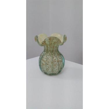 Imagem de Vaso de Murano Off White com Pó de Ouro  -  M