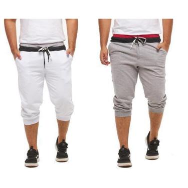 Imagem de Kit 02 Bermudas Masculina de Moletom Saruel Skinny a Pornta Entrega B1-Masculino