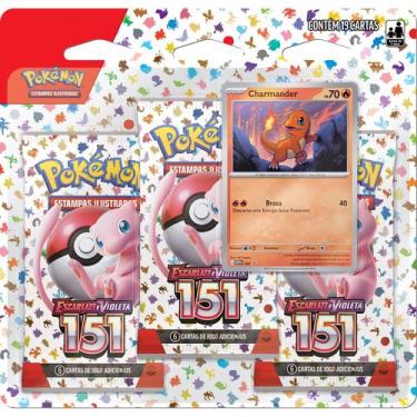 Imagem de Triple Pack Pokémon 151 - Charmander - Pokémon Tcg - Copag