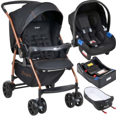 Imagem de Carrinho com Bebe Conforto Base Ninho Burigotto Rio K Cobre