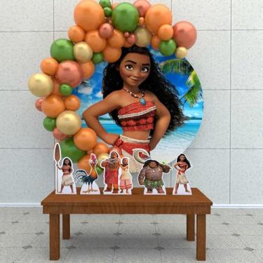 Imagem de Kit Decoração Painel Redondo Festa de Aniversário Infantil Moana