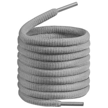 Imagem de Cadarços ovais Birch 27 cores meio redondo 1/4" cadarços de sapato 4 comprimentos diferentes, Cinza, 29.5"(75cm) S