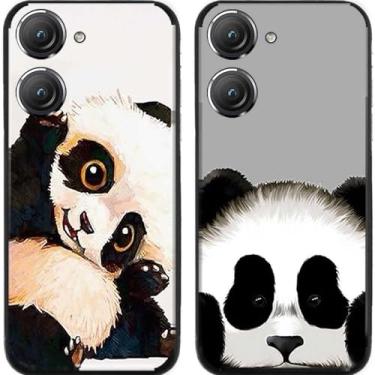Imagem de 2 peças fofo bebê panda TPU gel silicone capa de telefone traseira para Asus Zenfone 8/9/10 (Asus Zenfone 9)