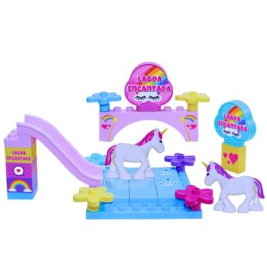 Imagem de Blocos para Montar, Unicórnio Mágico Lagoa Encantada, 26 Peças, Monte Libano