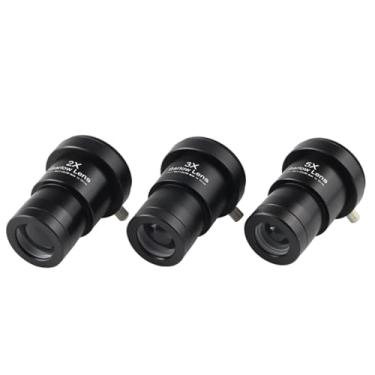 Imagem de Lente de vidro óptico Barlow Lente ocular de telescópio astronômico de 1,25 polegadas, 2X 3X 5X, pacote com 3