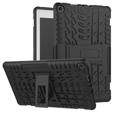 Imagem de Capa para Amazon Fire Max 11 2023 à prova de choque para Fire HD8 HD10 Plus, capa protetora TPU + PC (preta, para Fire Max 11 2023)