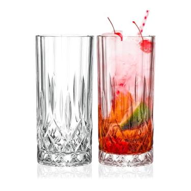 Imagem de Barski Copo Highball - Copos para beber - Conjunto de 2 - Copos Hiball - Copo de cristal de vidro - para água, suco, cerveja, coquetéis mistos, copo de mojito, vidro Tom Collins Bar, 368 g, feito na