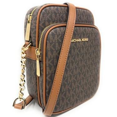 Imagem de Michael Kors Bolsa tiracolo com logotipo médio Jet Set Travel (marrom), Marrom, Medium