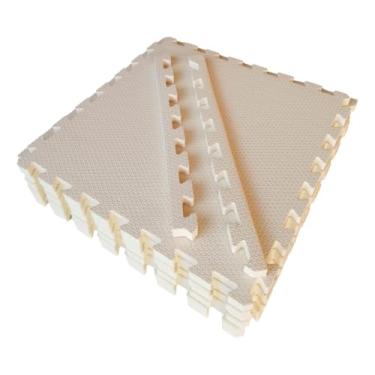 Imagem de Genérico Kit 8 Tatames Tapetes EVA 50x50x2cm 20mm Creme, Bege - Jiu-Jitsu