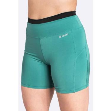 Imagem de Bermuda Fitness Energi Feminina - Verde/Preto - HUPI, Preto, Verde, M