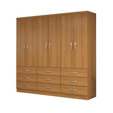 Imagem de Guarda-Roupa Casal Bergamo 6 Portas 9 Gavetas - Evidencia Moveis, Cinn