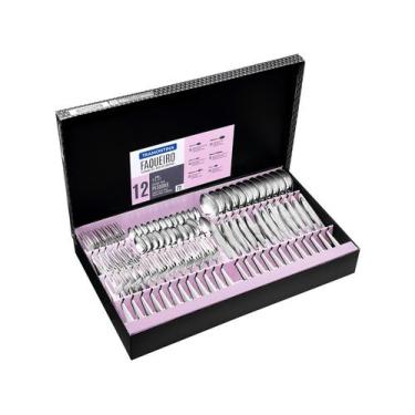 Imagem de Faqueiro Tramontina Inox Mônaco 66917157 72 Peças, Prata, 72