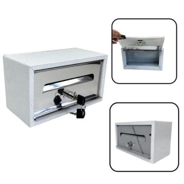 Imagem de Caixa Correio Cartas Frontal Frente de Inox e Corpo Branco para Parafu