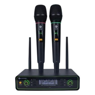 Imagem de Microfone Sem Fio Duplo De Mão Uhf 200 Canais Kadosh K-422m Cor Preto